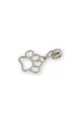 Paw Print Zipper Pull, Silver Finish - 1pk